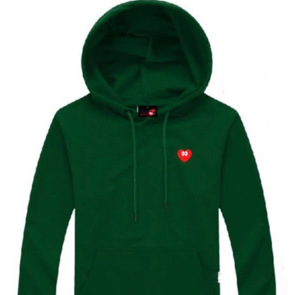 Crazy Hearts Embroidered Heart Hoodie in Green - Picture 1 of 2